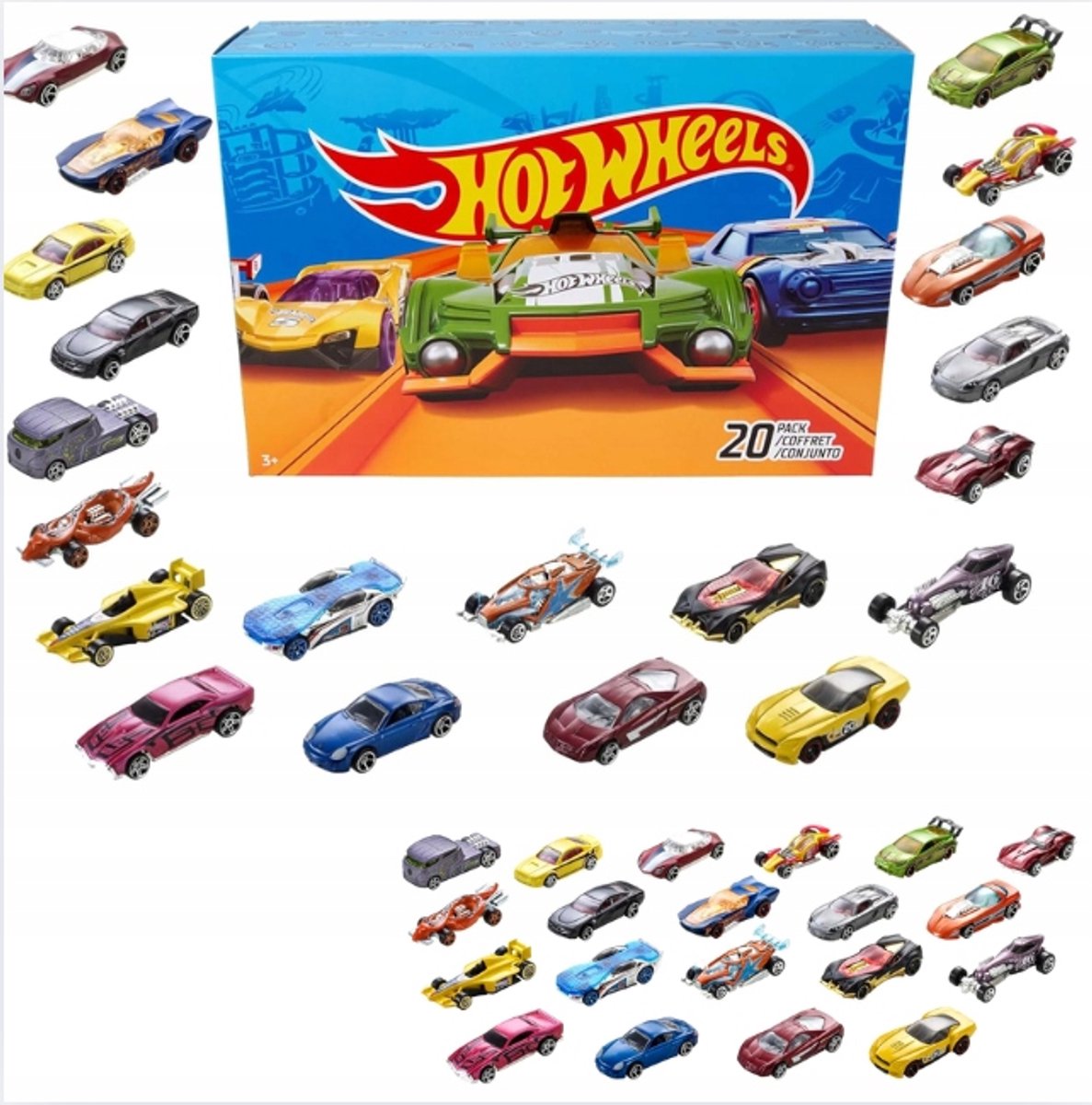 Hot Wheels 20 Autoset 1:64 - Speelgoed en Cadeau