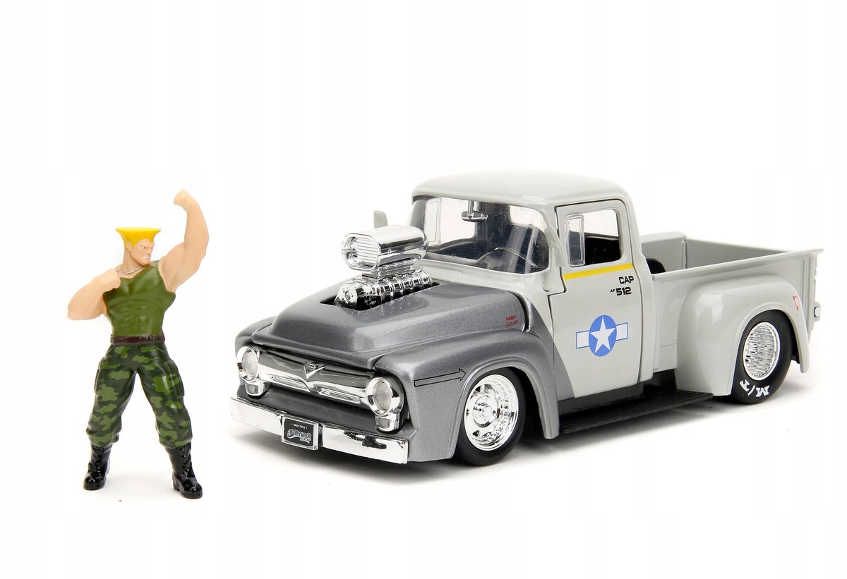 Zeker Ford F-100 1956 met Guile Street Fighter figuur, schaal 1:24