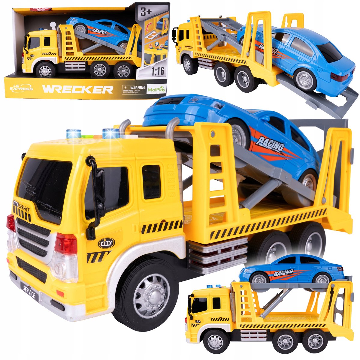 Speelgoed Vrachtwagen Sleepwagen met Licht & Geluid - Schaal 1:16