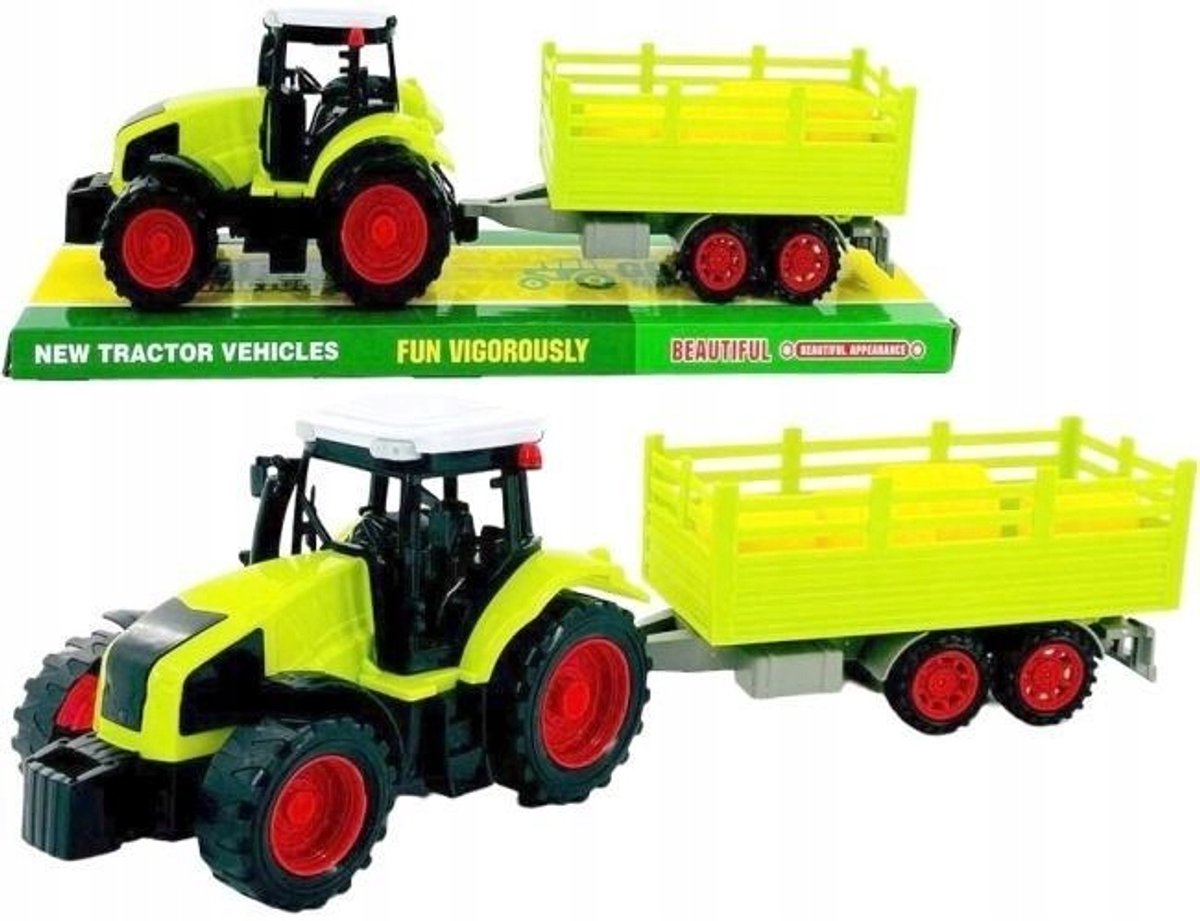 Merk-Pol Speeltracter met Aanhanger - Groen/Zwart