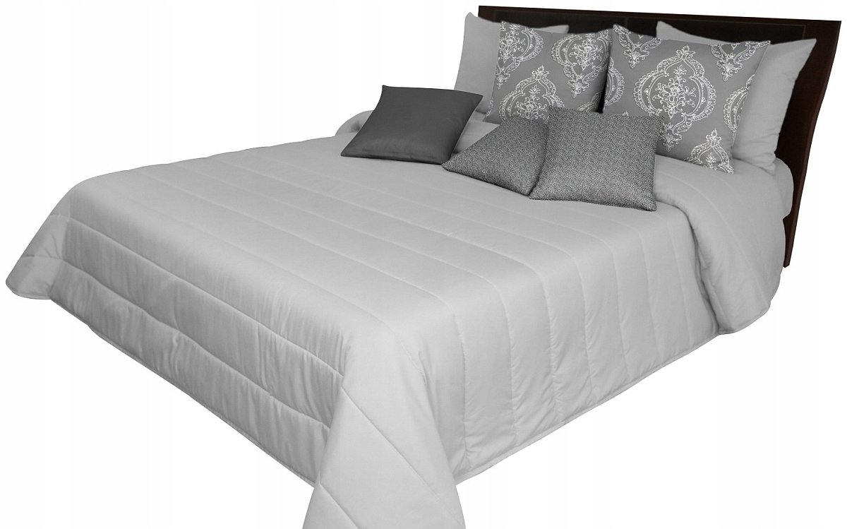Elegancka Pikowana Narzuta na Łóżko 200x220 cm - Szara