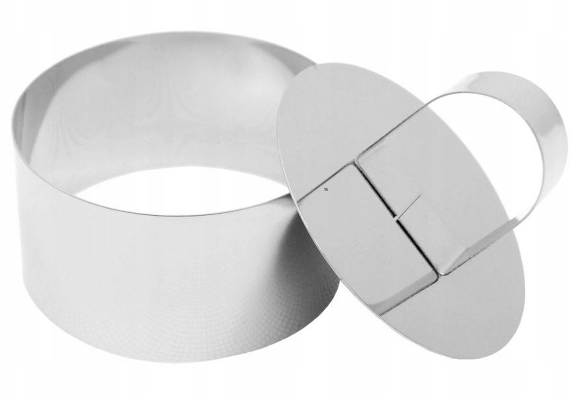 Roestvrijstalen vormring met duwer - 8 cm - voor desserts, salades en meer
