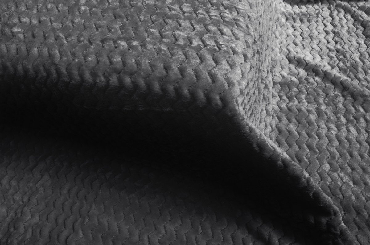 Zachte Microvezel Deken Zwart 200x220cm - Ziggzag Patroon