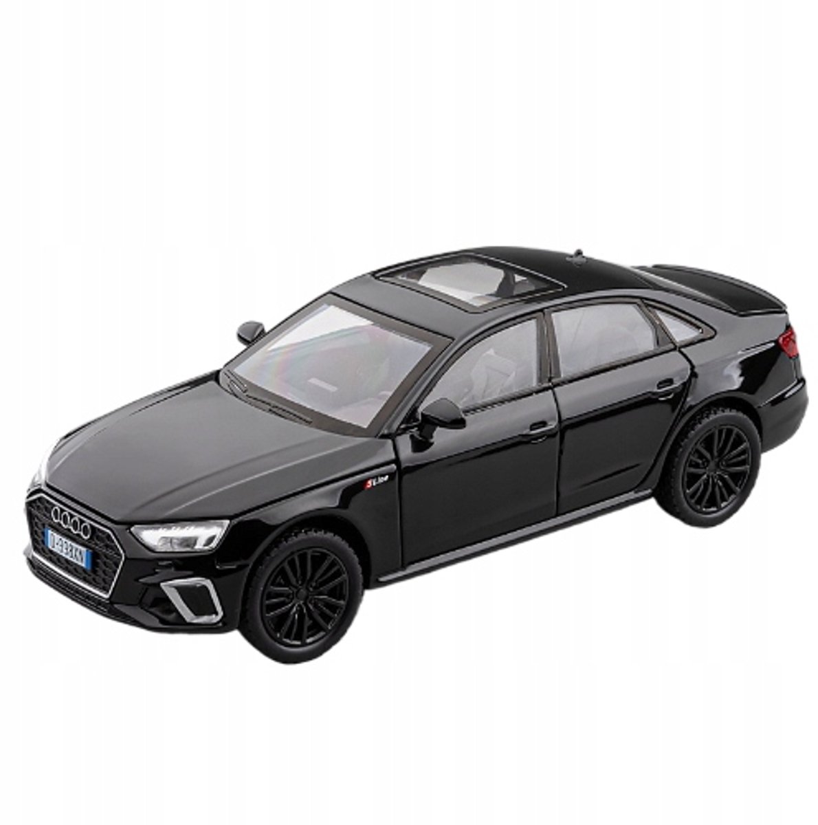 Audi A4 Model Auto 1:32 Zvuk & Licht - Zwart Metaal