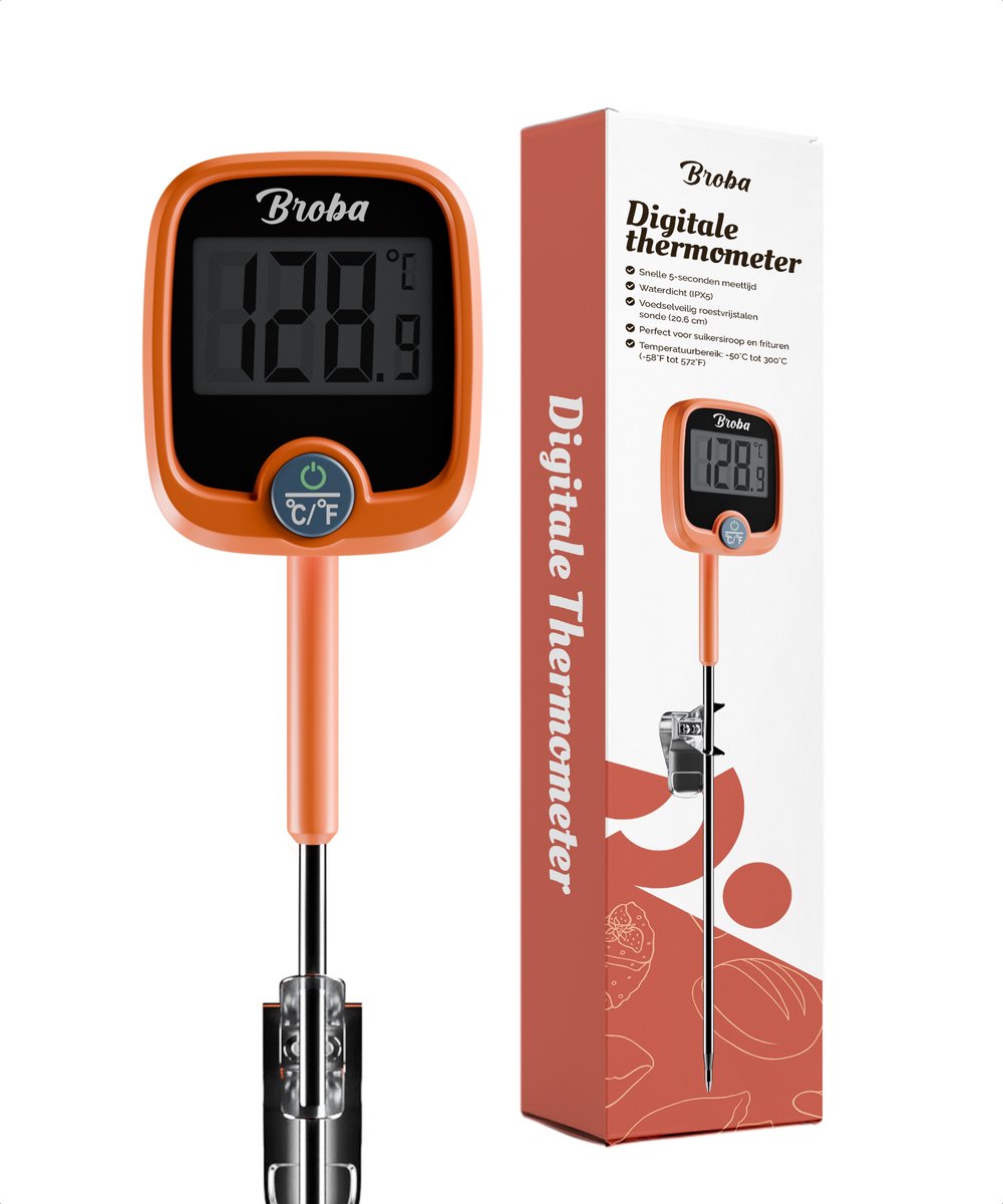 Vleesthermometer BBQ Thermometer - Oventhermometer Keukenthermometer Kookthermometer - Kerntemperatuurmeter Voedselthermometer Kernthermometer - Suikerthermometer Kook Thermometer Vlees Oven Keuken - Temperatuurmeter Digitaal - Barbecue Accessoires