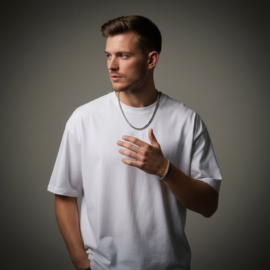 Essentials | Bracelet à maille vénitienne arrondie argentée 5 mm