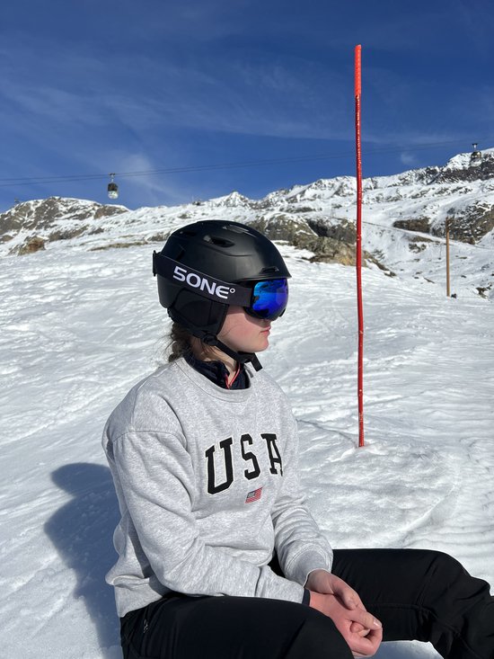 5one® Alpine 2 Blue Anti-Condens Skibril met Hardcase voor kinderen