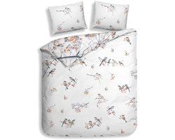 Heckettlane Dekbedovertrek Katoen Satijn Keno - White - 100% Katoen-Satijn - Dekbedovertrek 260x200/220cm - Lits Jumeaux Extra Breed - Yukon