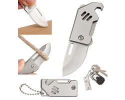 Mini Opvouwbaar Zakmes met Flesopener – RVS Lemmet & Sleutelhanger | Compact & Lichtgewicht | Outdoor Camping & Hiking Gear | Everyday Carry