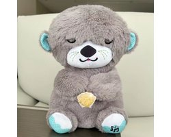 Babyspeelgoed Soothe'n Snuggle Otter - Draagbare pluchen geluidsmachine met muzieklampjes en ademhalingsbeweging voor pasgeborenen vanaf 0 maanden