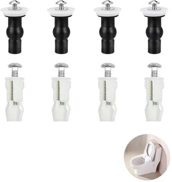 WC-bevestigingsset, universele schroevenset voor wandtoilet, accessoires voor toiletinstallatie, bevestigingsset met moersleutel (wit