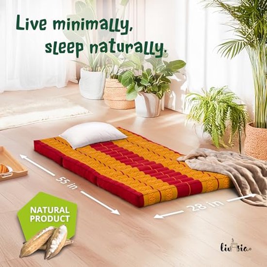 Duurzame Kindermatras 140x70x8cm - Vouwmatras voor Kinderen, Ecologische Yogamat en Speelmat voor Binnen en Buiten van KOALA Kimemat. — afbeelding 2