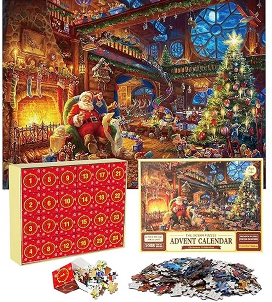 De Originele Legpuzzel Adventskalender 2024 - Kerststal, 24 Dozen 1008