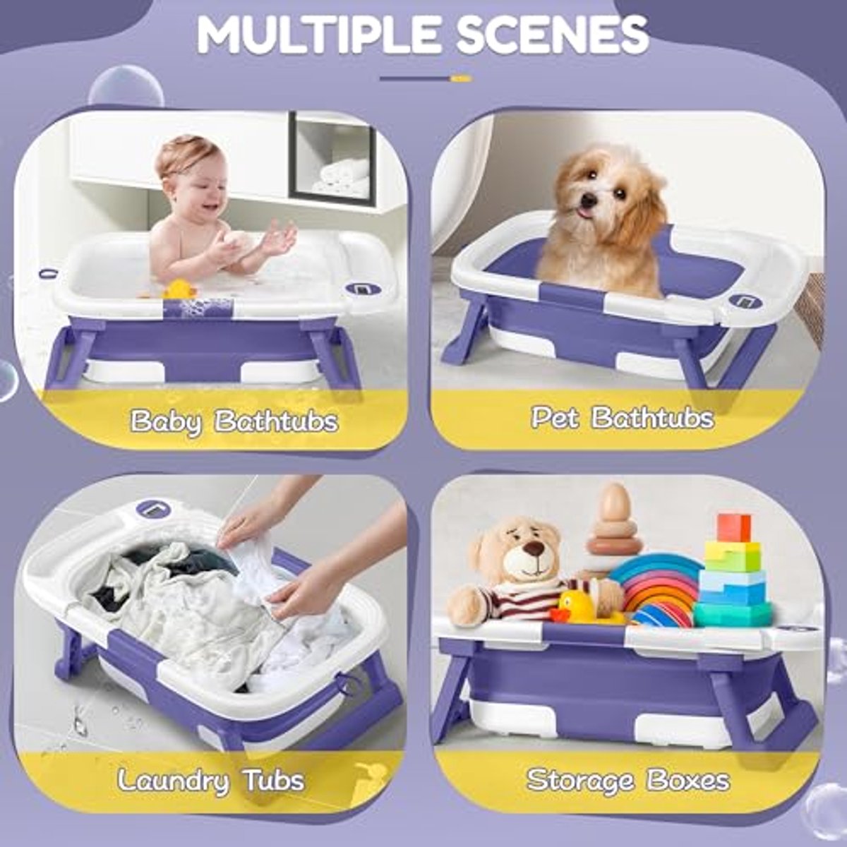 Opvouwbare babybadkuip met kussen en thermometer, Salviablue thumbnail 2