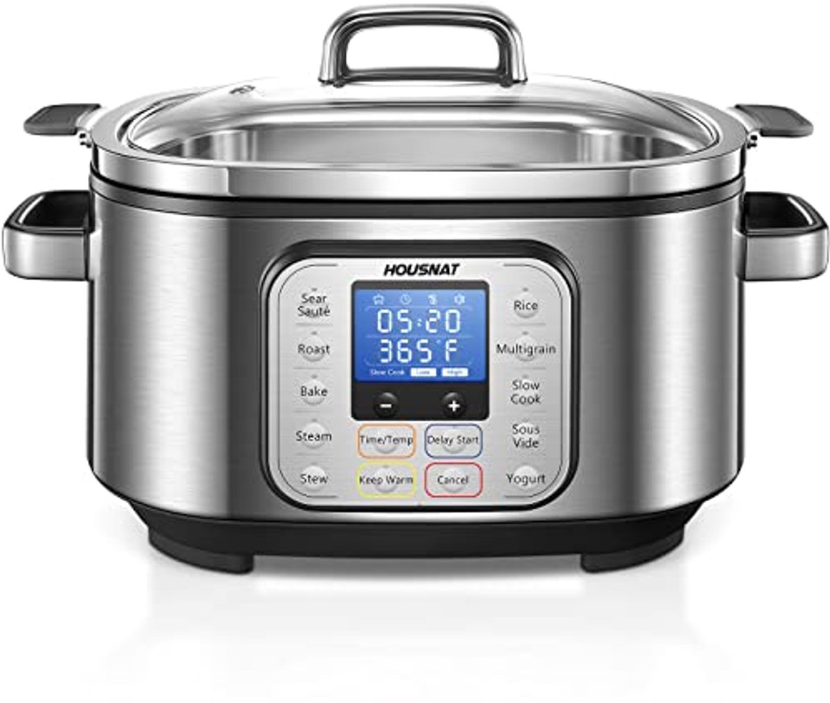 Programmeerbare Slow Cooker 10-in-1 6Qt RVS met Rijstkoker en Yoghurtmaker