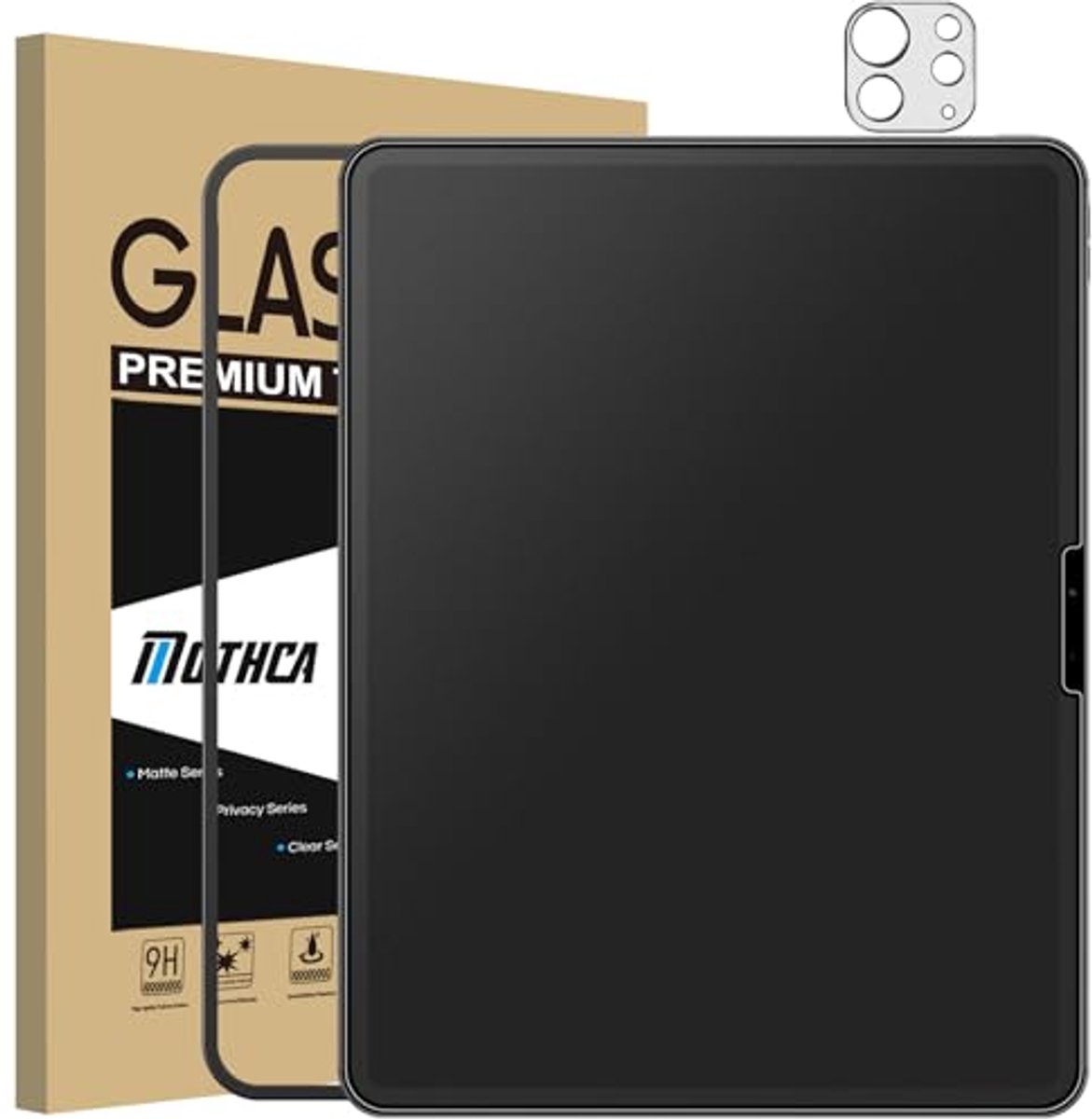 Matte Pantserbescherming Glas voor iPad Pro 13 Inch - 9H Antivingerafdruk Schermbeschermer met Camerabescherming