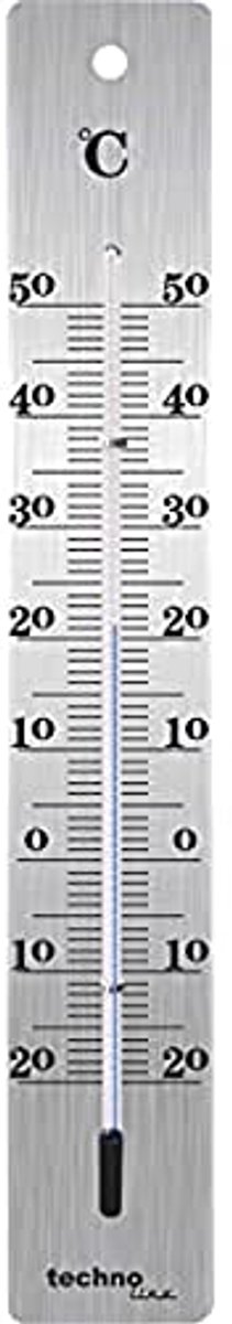 Metalen thermometer - Binnen- en buitenthermometer met displayweergave, 28 cm