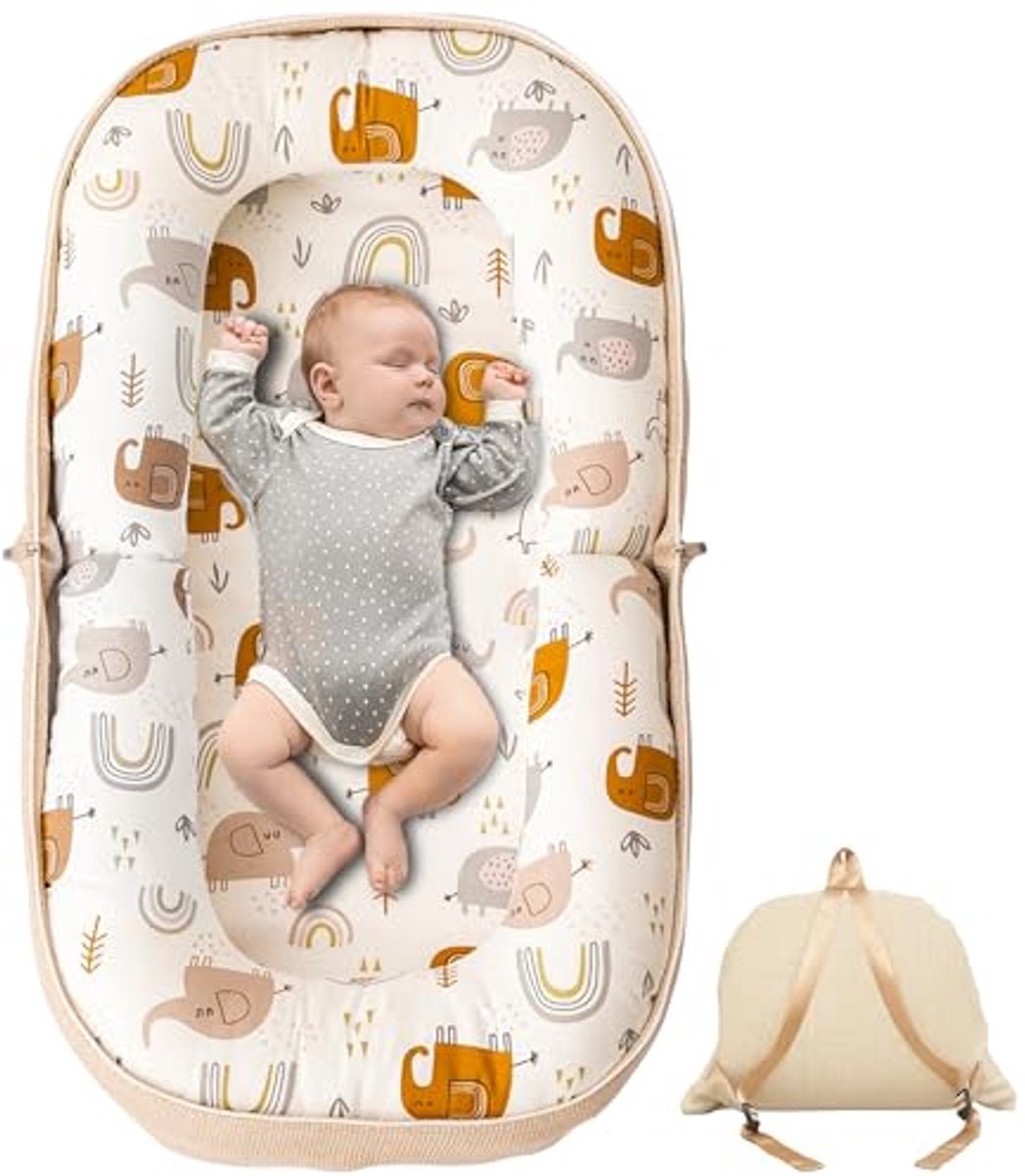 Baby Lounger voor de Onderweg - Vouwbare Babynestkussen met Geheugenfoam