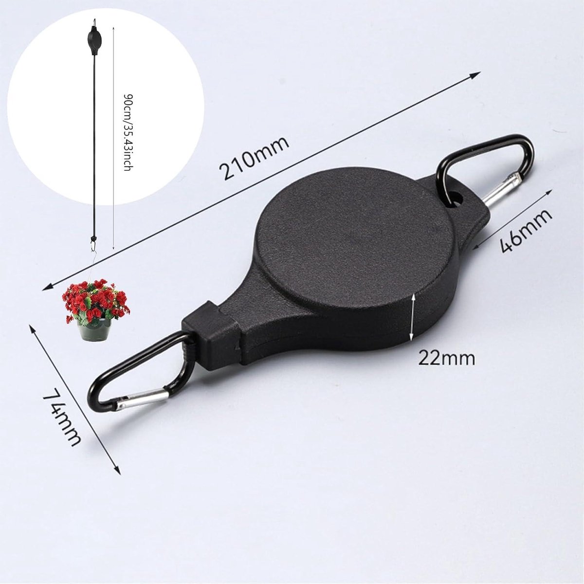 3 Stuks - bloempothaak - intrekbare plantenhangers - planten katrollen voor het 3 Stuks - bloempothaak - intrekbare plantenhangers - planten katrollen voor het