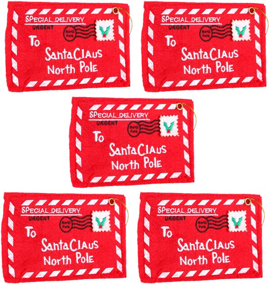 Foto: Kerst brief envelop rood gewassen vilt lichtgewicht herbruikbaar 10 stuks kerstboom decoratie rood