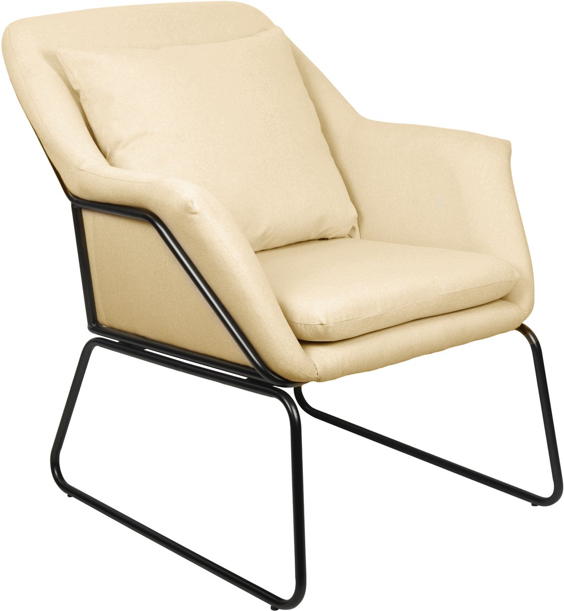 SVITA JOSIE loungestoel - gestoffeerd binnen gestoffeerde stoel met armleuningen metalen frame stoffen bekleding eenpersoonsbank modern beige