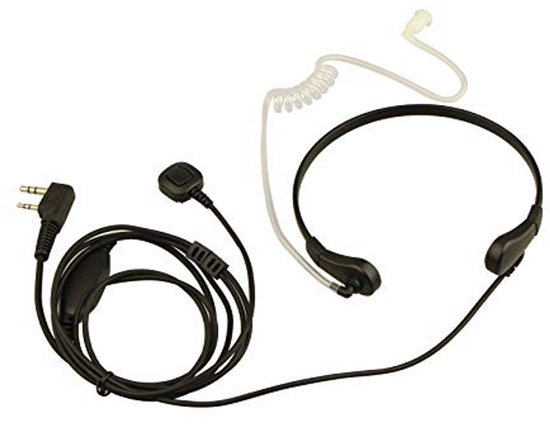 ABBREE Air Covert Auricular de tubo acústico 1Pin 2,5 mm Walkie Talkie con micrófono PTT