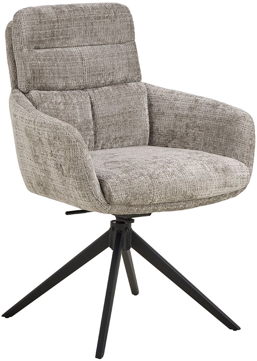 Giga Living Eetkamerstoel Riley Met Armleuning Juto Grijs Zwart Set van 2 - Giga Living