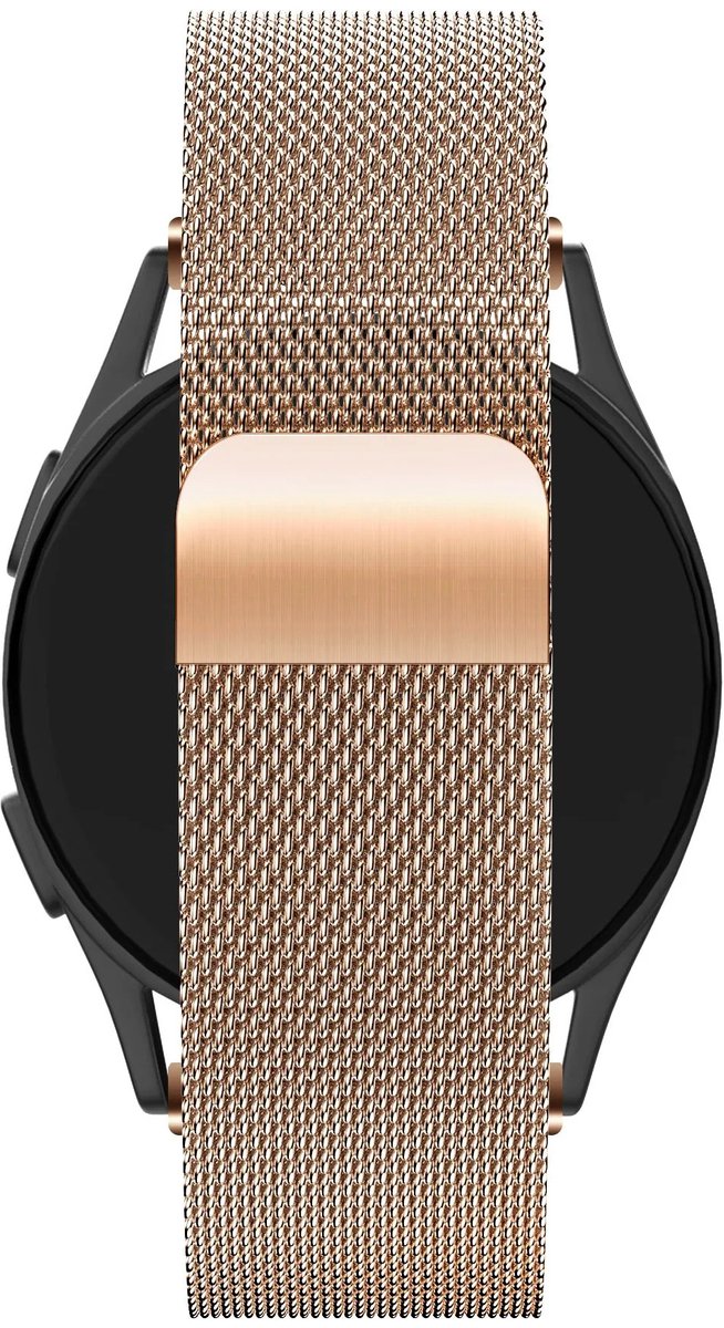 Bandz Hoogwaardige Milanese Loop band met magneetsluiting - geschikt voor Garmin Vivoactive 6 / 5 / 3 / Vivomove HR / Style / Luxe / Sport / Trend / Forerunner 645 / 245 / 165 / 55 / Approach S12 / S40 / S42 / S44 / S50 / Venu SQ / SQ2 (rosé goud)