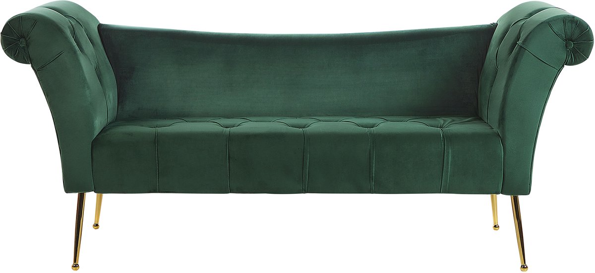 Beliani NANTILLY - Chaise longue - Donkergroen - Symmetrisch - Fluweel