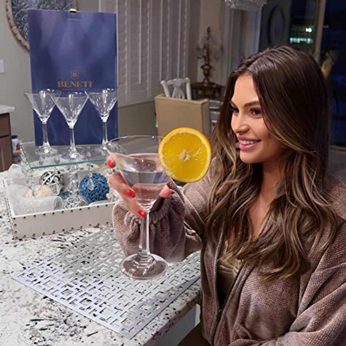 Set van 4 hoogkwaliteit Martini glazen - 10 oz mondgeblazen cocktail glazen