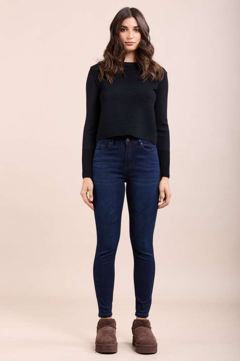Toxik3 jeans, binnenkant fleece, winter broek, stretch denim, hoge taille, skinny fit, dames XXL