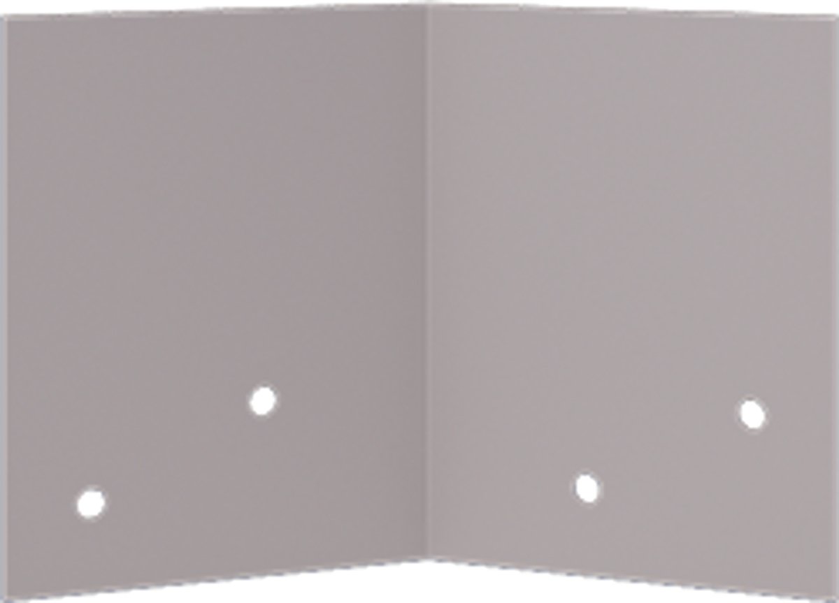 Verzinkt staal koppelplaat - 45° - Hoogte borderrand 12 / 15 cm - Zink kleur - MySteel