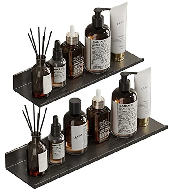 Porte-savon de douche auto-adhésif 2 pièces Acier inoxydable avec Trou d'évacuation pour Rangement de Salle de Bain
