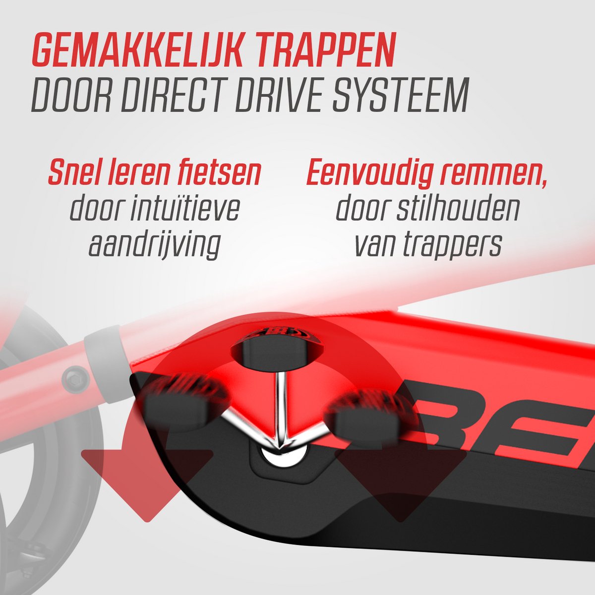 BERG Buzzy RED Skelter - Verstelbare Stoel - 2+ jaar - Anti-lek EVA banden - Veilige en Stabiele Wegligging - Rood — afbeelding 3
