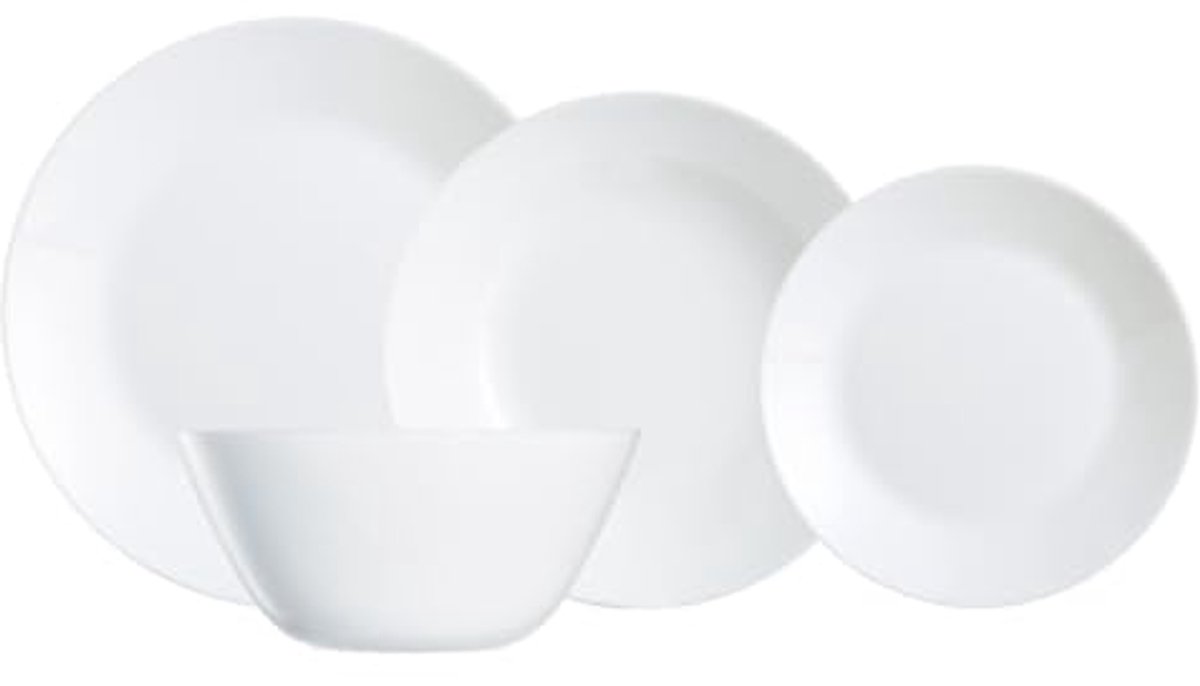 Witte 19-delige serviesset van opaalglas