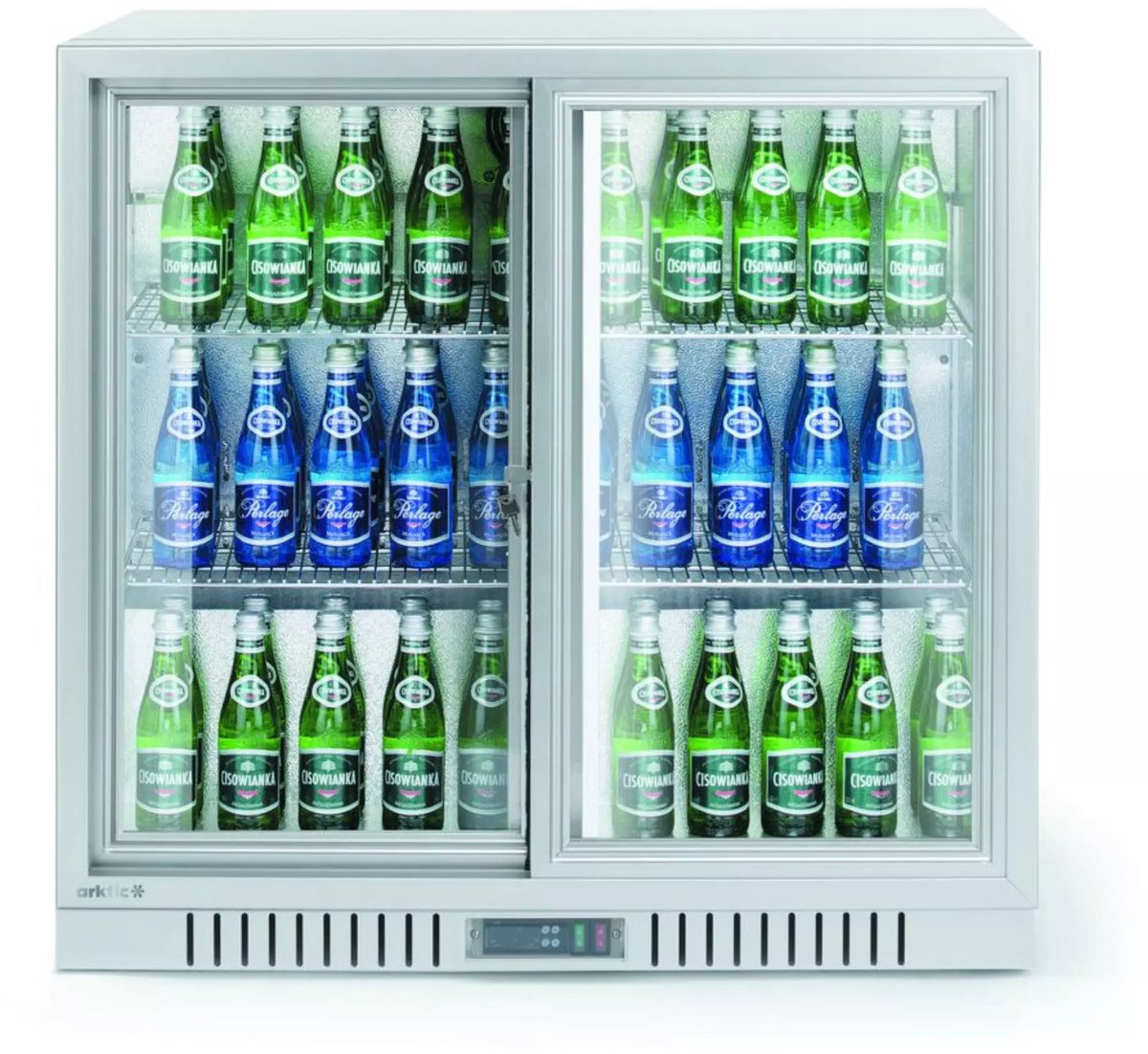 Hendi Backbar koelkast met schuifdeuren- Arktic- 150L- Zilver- 220-240V/160W- 900x520x(H)840mm - Horeca Koelkast