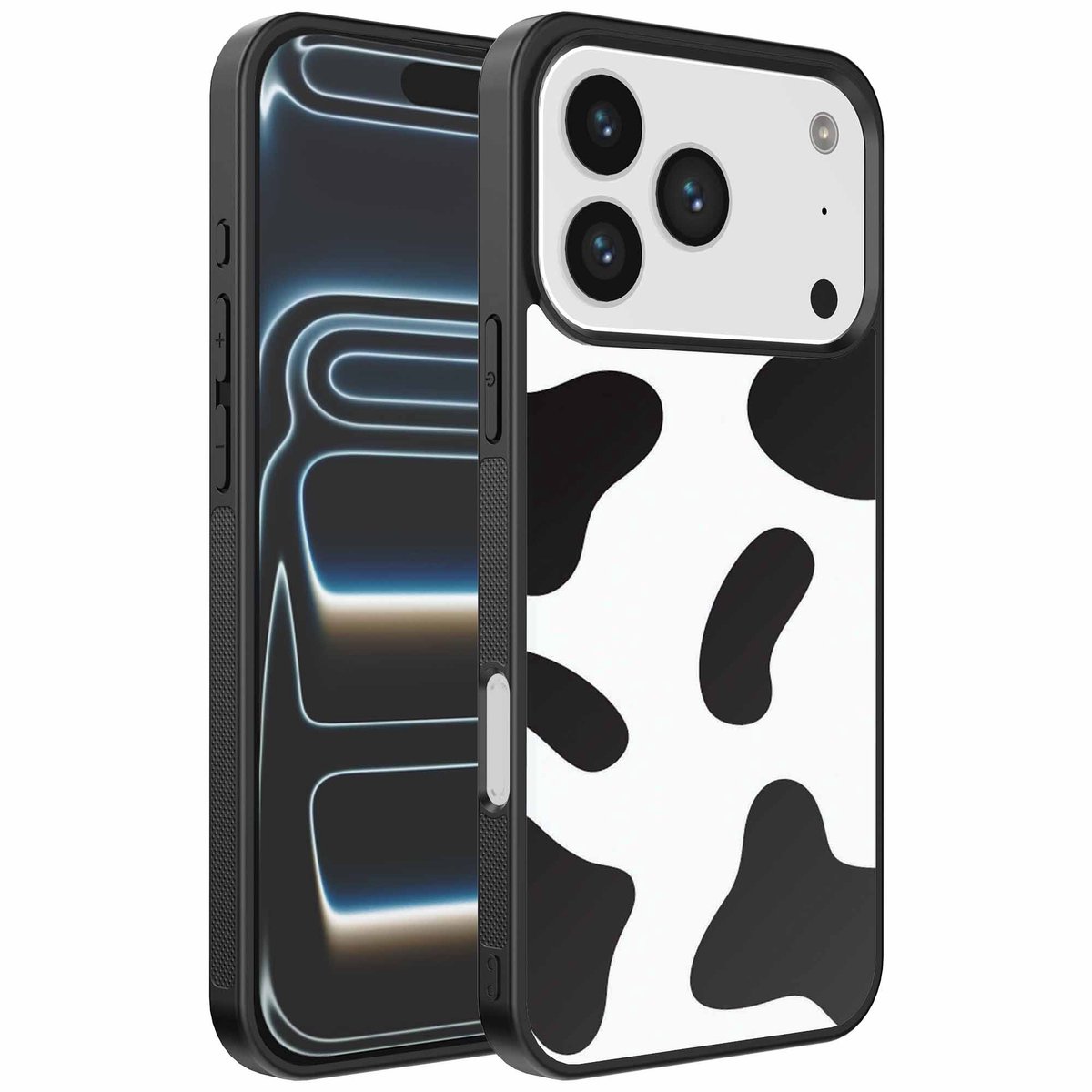 Geschikt voor iPhone 17 Pro Telefoonhoesje met Koeienvlekken Opdruk - TPU Backcover Case With Cow Patches Design - Smartphonica geschikt voor iPhone 17 Pro