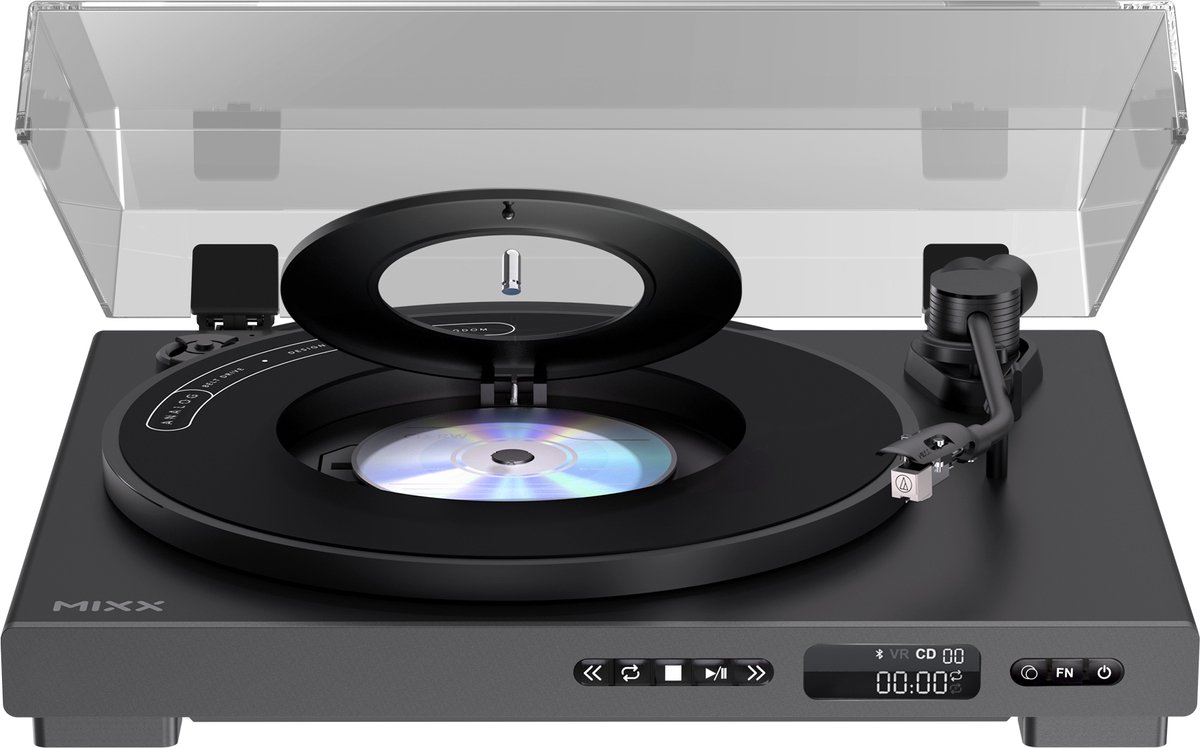 Mixx Analog Plus - Volautomatische Platenspeler - Ingebouwde CD-speler - Bluetooth - Audio-Technica - Zwart