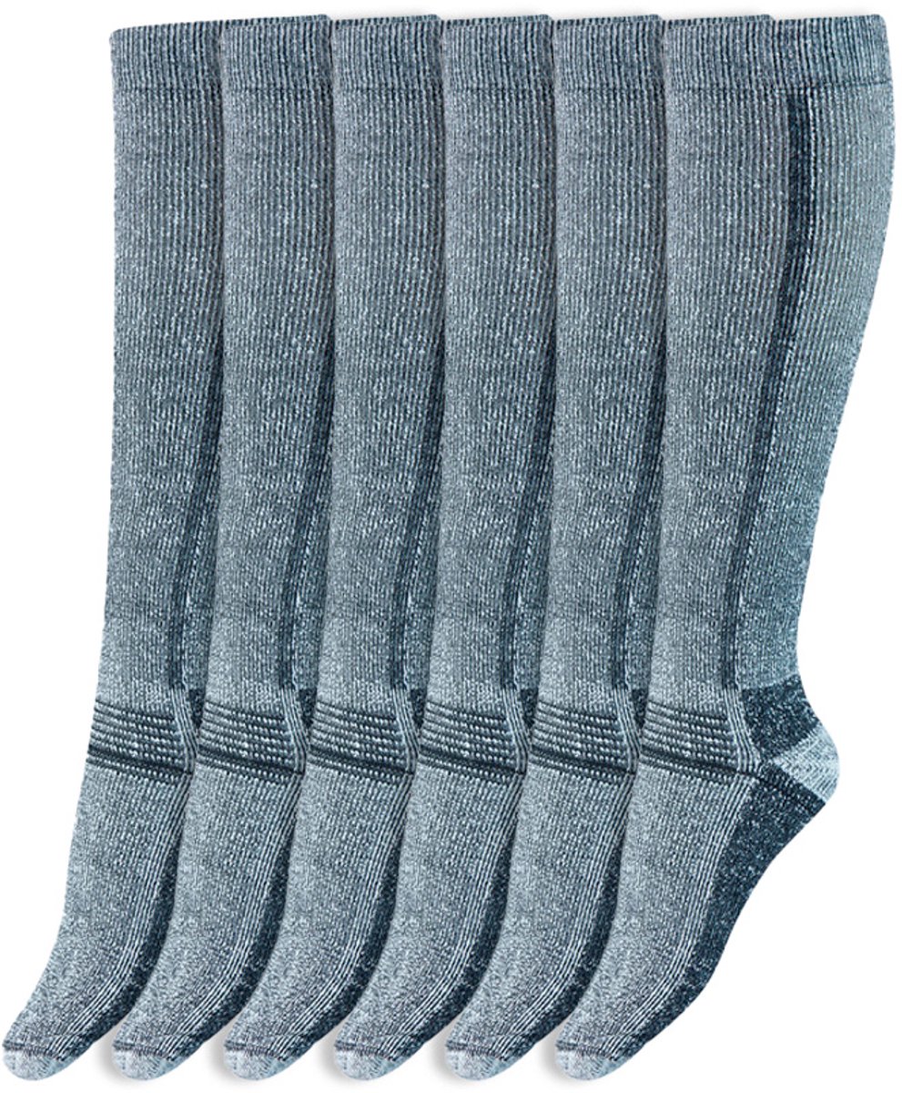 Thermo sokken | Kniekousen | Merk: Basset | Kleur: Grijs | Maat: 35 t/m 47 | 6 Paar