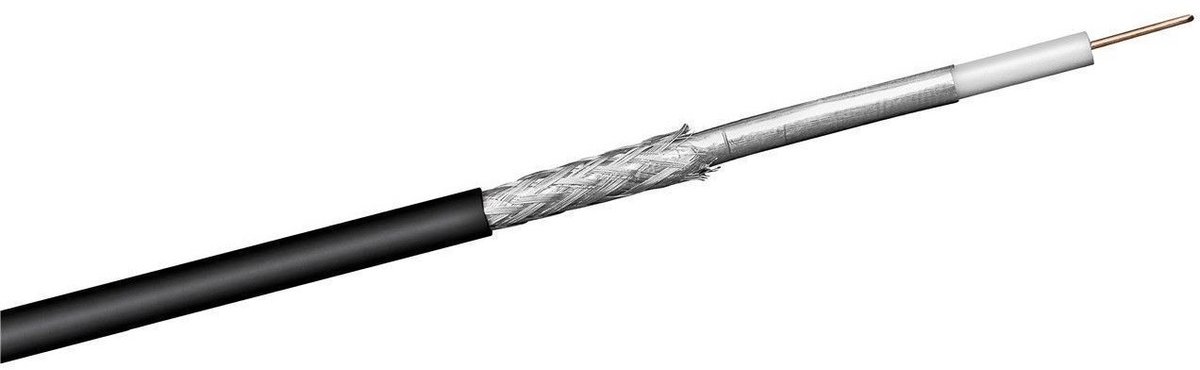 100 dB outdoor coaxkabel op haspel voor buiten (CCS) / zwart - 100 meter