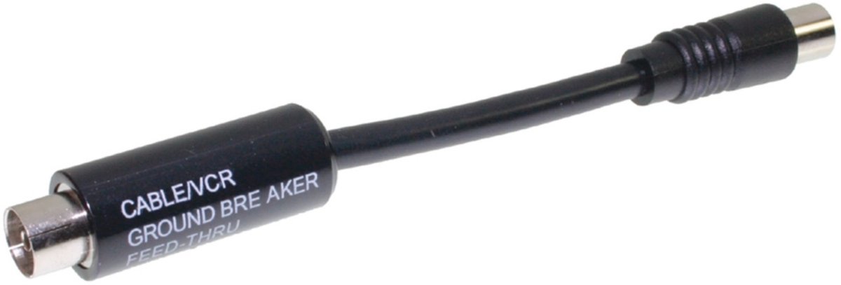 IEC (m) - IEC (v) coax mantelstroomfilter / aardlus isolator