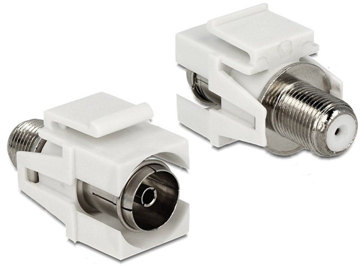 Keystone module F (v) - Coax IEC (v) verzonken aansluiting / wit