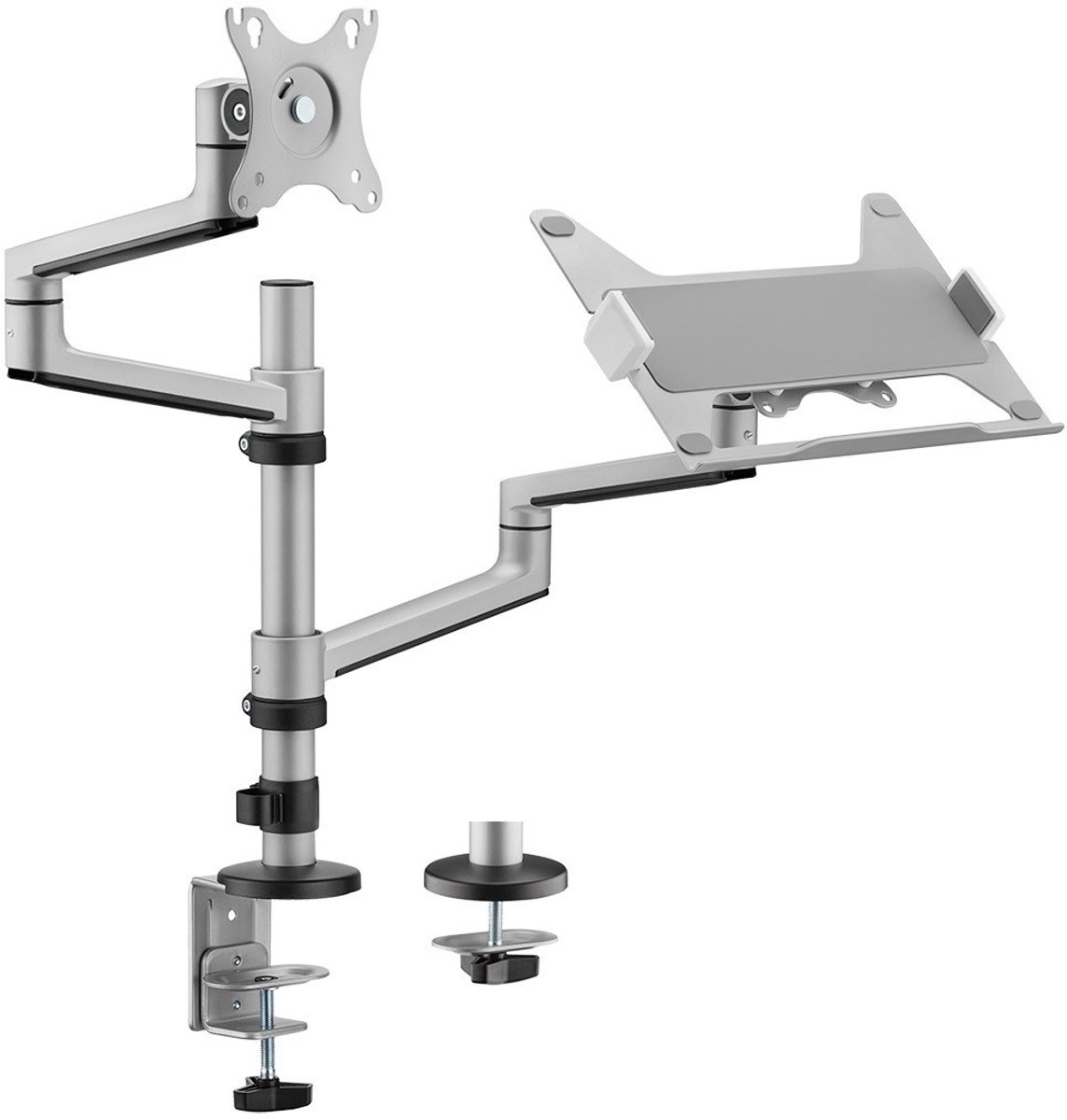 My Wall bureaubeugel voor monitoren tot 32 inch en notebooks tot 173 inch / full motion / zilver