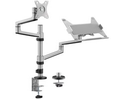 My Wall bureaubeugel voor monitoren tot 32 inch en notebooks tot 17,3 inch / full motion / zilver