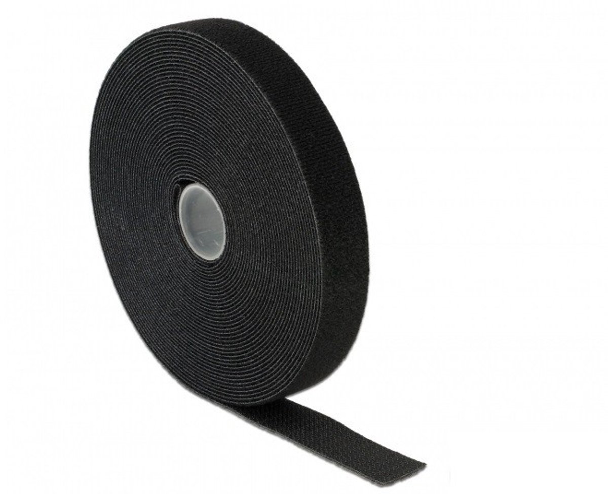 Klittenband rol 20mm / zwart (10 meter)