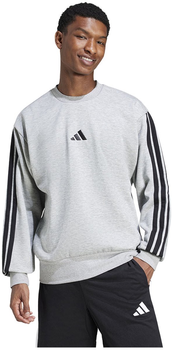Adidas Essentials 3 Stripes Fleece Sweatshirt XL Man Grijs