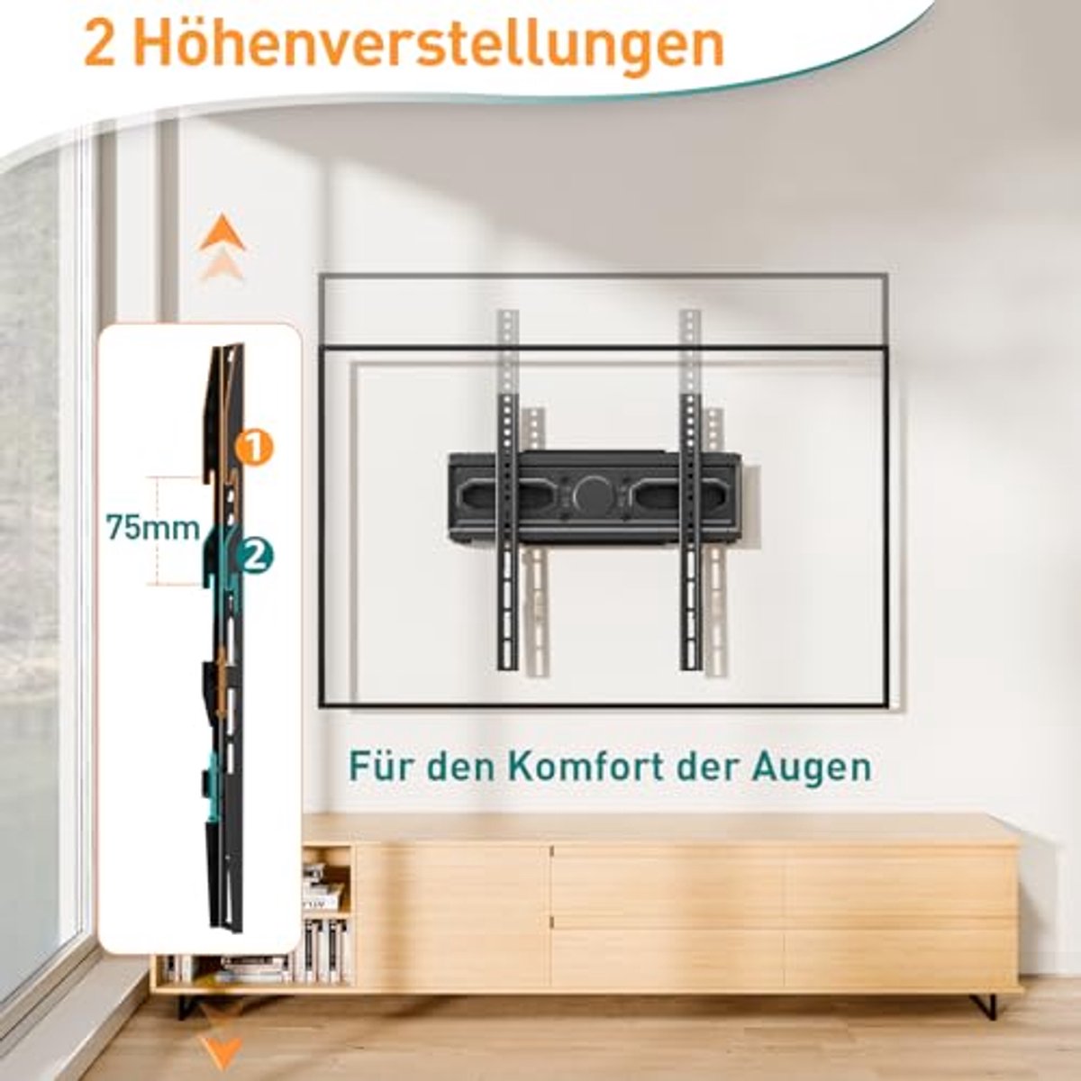 Zwenkbare TV Muurbeugel voor 26-70 inch TV's - Verstelbare Houder tot 45 kg met VESA 400x400 mm