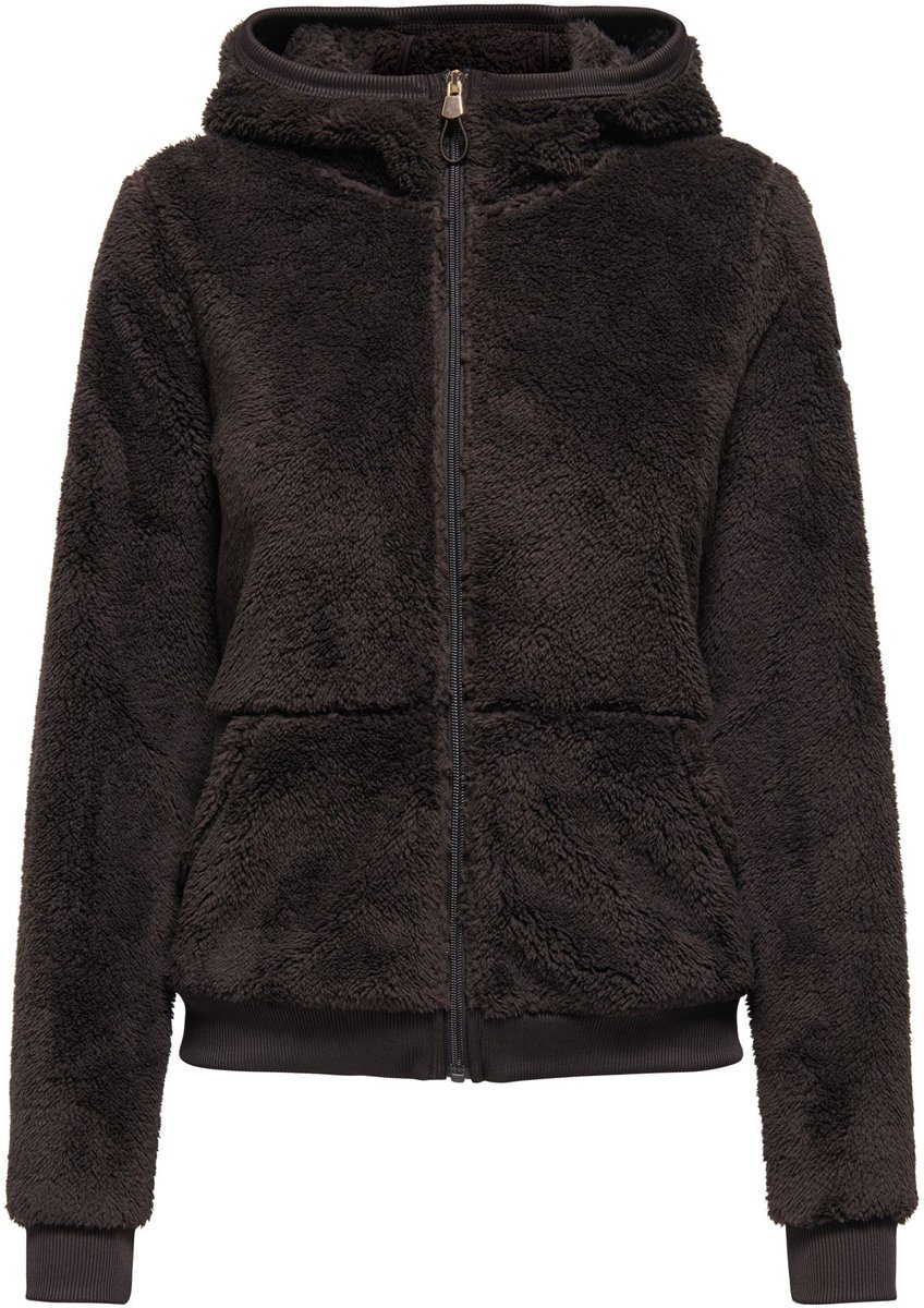 Only Play Fluffy Hooded Vest Dames Bruin