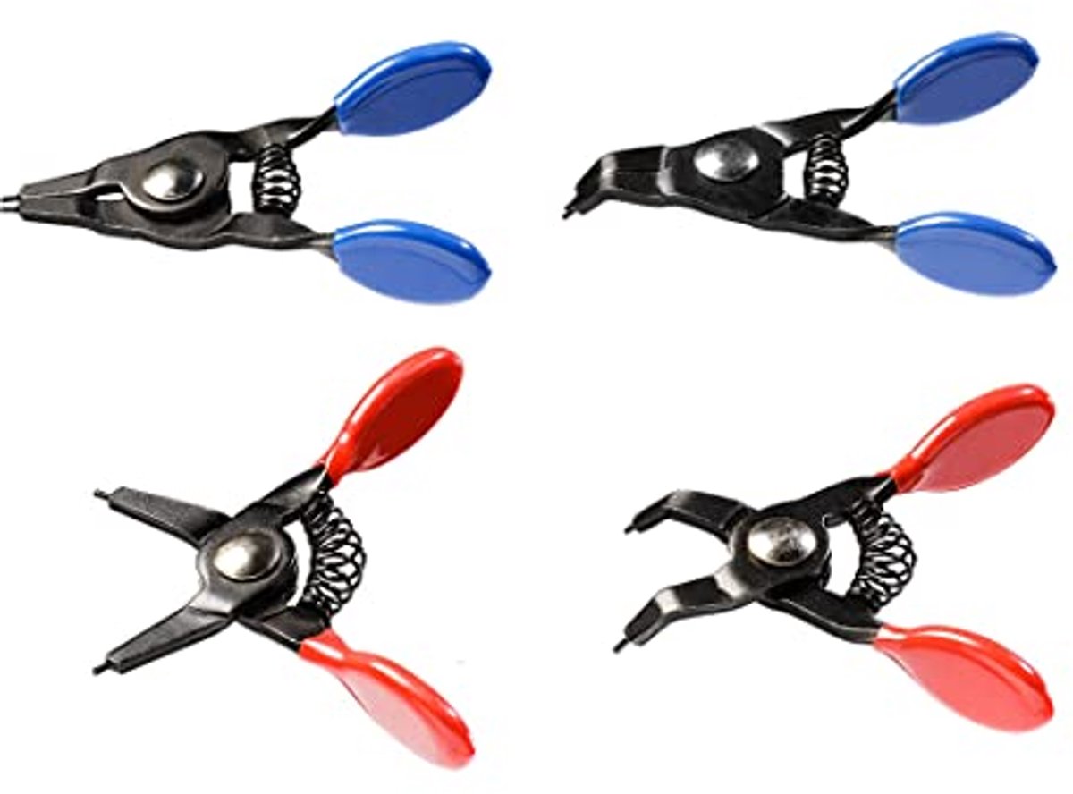Professionele mini circlip tang set - 4 stuks voor interne en externe toepassingen