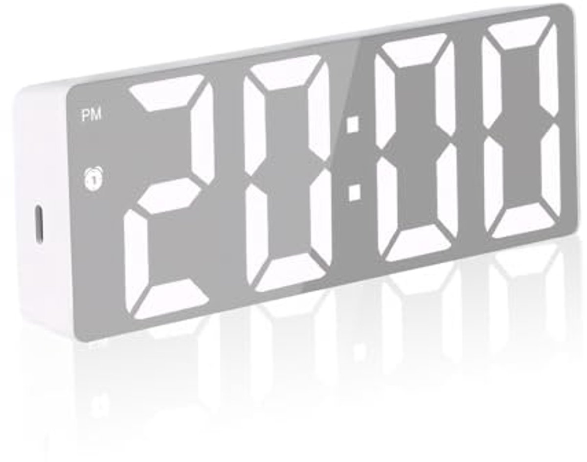 Digitale wekker met grote cijfers en LED-display - instelbare helderheid en volume, snooze-functie